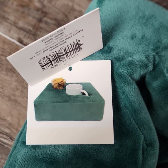 Sofa Buddy Green Cup & Snack Holder Couch Caddy Two Openings Chip Holder Remote - Picture 6 of 7